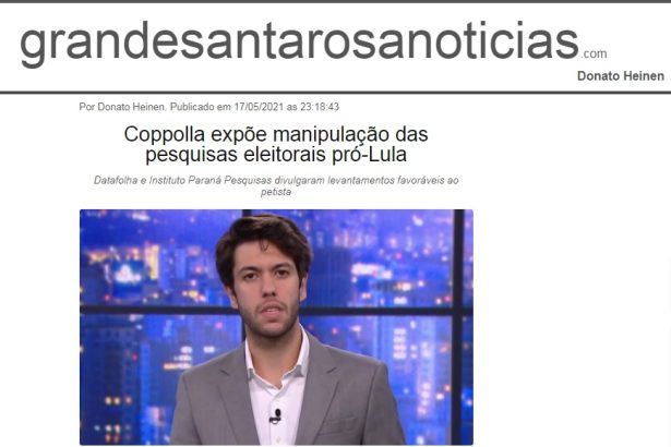 Grande Santa Rosa Notícias cita pesquisa realizado pela Paraná Pesquisas