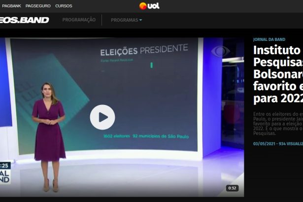 Vídeos.Band - Jornal da Band divulga pesquisa realizado pela Paraná Pesquisas
