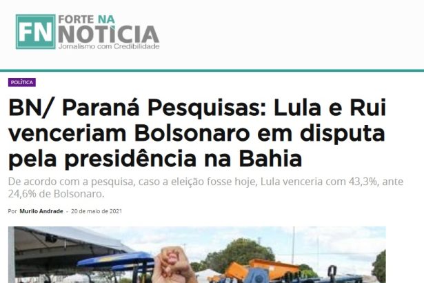 Forte na Notícia divulga pesquisa realizado pela Paraná Pesquisas