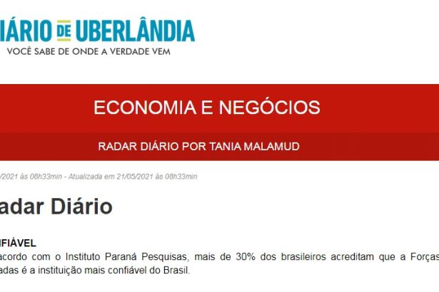 Diário de Uberlândia cita pesquisa realizado pela Paraná Pesquisas