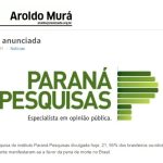 Aroldo Murá cita pesquisa realizado pela Paraná Pesquisas
