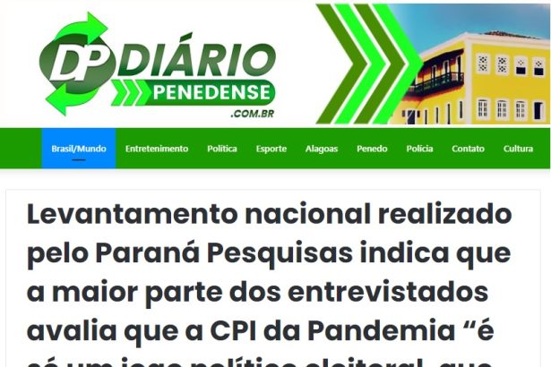 Diário Penedense divulga pesquisa realizado pela Paraná Pesquisas