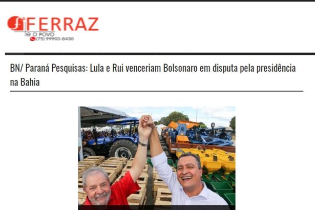 Portal Jose Ferraz e o Povo divulga pesquisa realizado pela Paraná Pesquisas