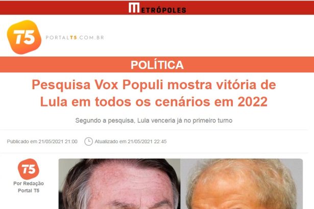 Portal T5 divulga pesquisa realizado pela Paraná Pesquisas