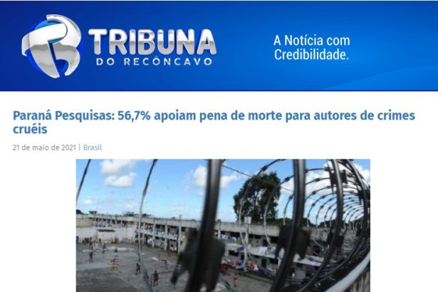 Tribuna do Recôncavo divulga pesquisa realizado pela Paraná Pesquisas