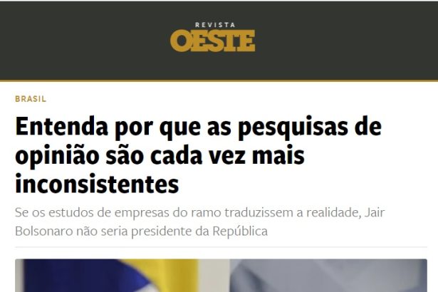 Revista Oeste cita pesquisa realizado pela Paraná Pesquisas