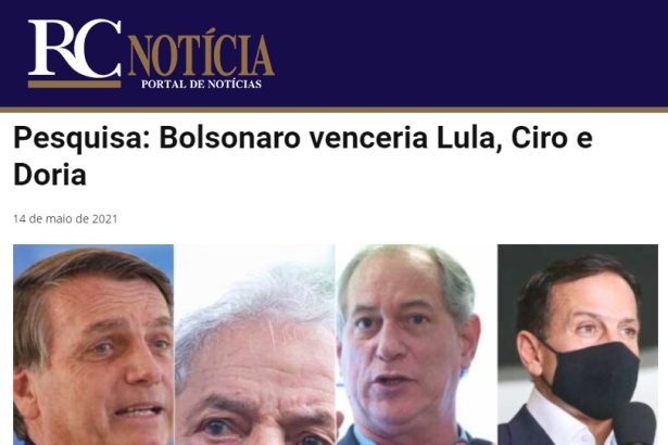 RC Notícia divulga pesquisa realizado pela Paraná Pesquisas