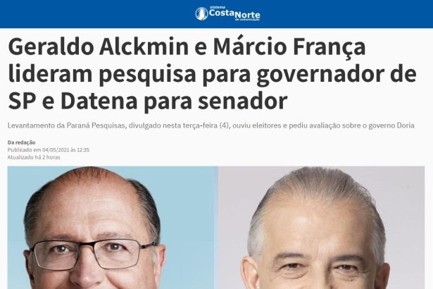 Sistema Costa Norte divulga pesquisa realizado pela Paraná Pesquisas