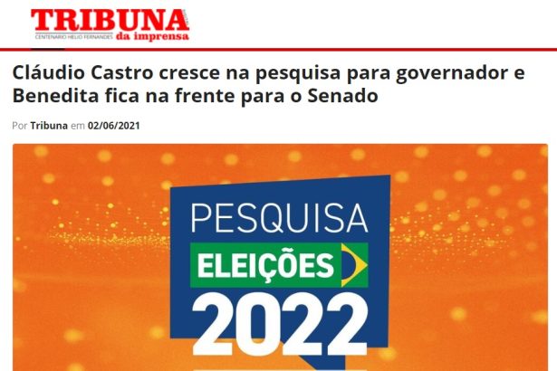 Tribuna da Imprensa divulga pesquisa realizado pela Paraná Pesquisas