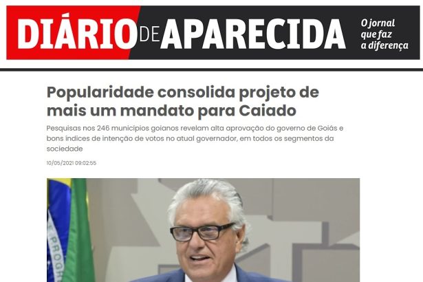 Diário de Aparecida cita pesquisa realizado pela Paraná Pesquisas