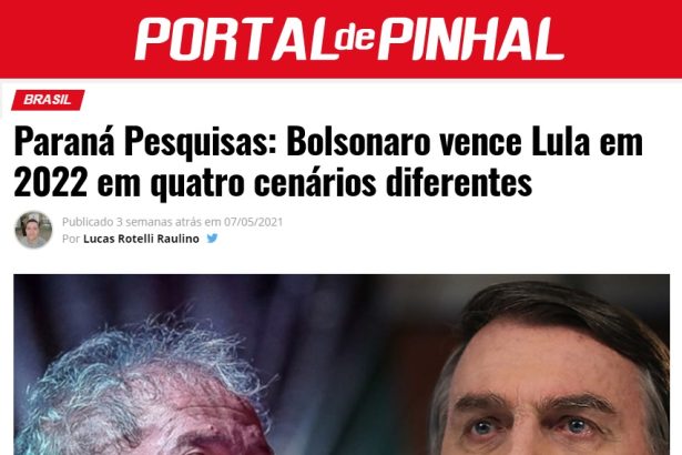 Portal de Pinhal divulga pesquisa realizado pela Paraná Pesquisas