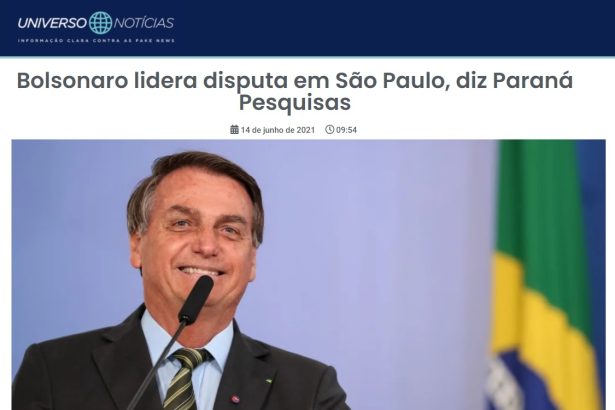 Universo Notícias divulga pesquisa realizado pela Paraná Pesquisas