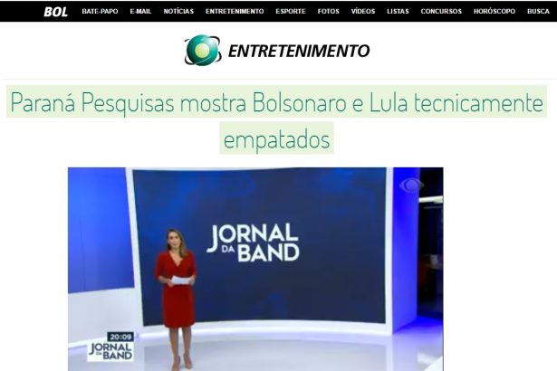 Bol Entretenimento - UOL divulga pesquisa realizado pela Paraná Pesquisas