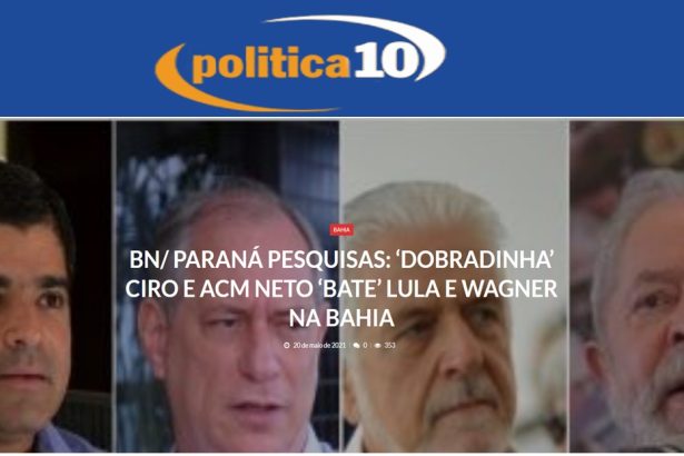 Política 10 divulga pesquisa realizado pela Paraná Pesquisas