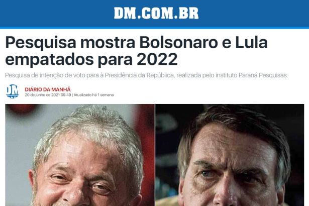 DM.com.br divulga pesquisa realizado pela Paraná Pesquisas