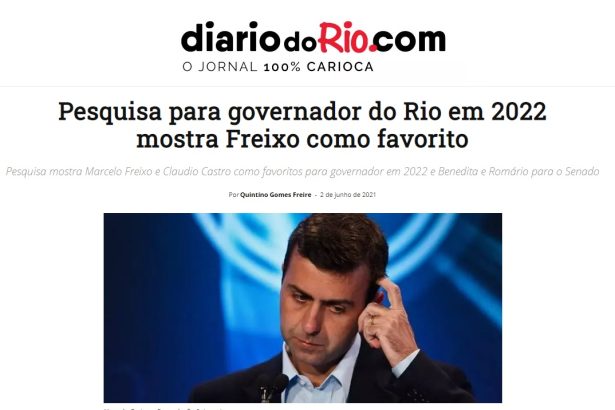 Diário do Rio.com divulga pesquisa realizado pela Paraná Pesquisas
