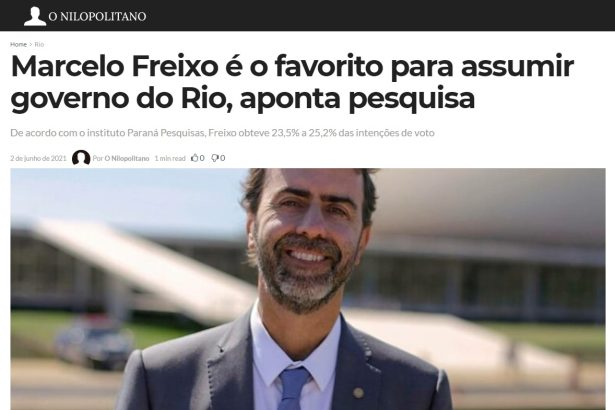 O Nilopolitano divulga pesquisa realizado pela Paraná Pesquisas