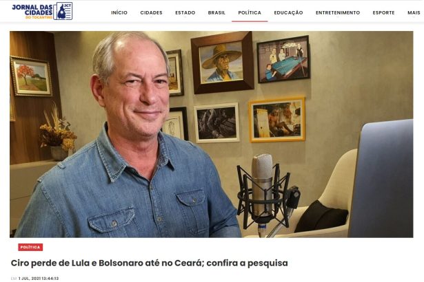 Jornal das Cidades do Tocantins divulga pesquisa realizado pela Paraná Pesquisas