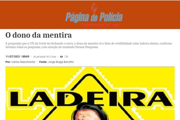 Página de Polícia cita o Instituto Paraná Pesquisas
