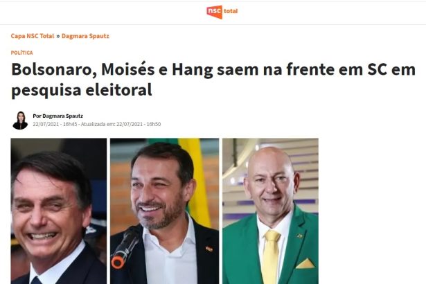 NSC Total divulga pesquisa realizado pela Paraná Pesquisas