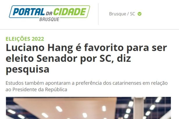 Portal da Cidade Brusque divulga pesquisa realizado pela Paraná Pesquisas