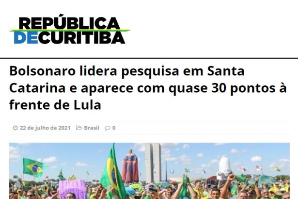 República de Curitiba divulga pesquisa realizado pela Paraná Pesquisas