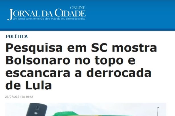 Jornal da Cidade Online divulga pesquisa realizado pela Paraná Pesquisas