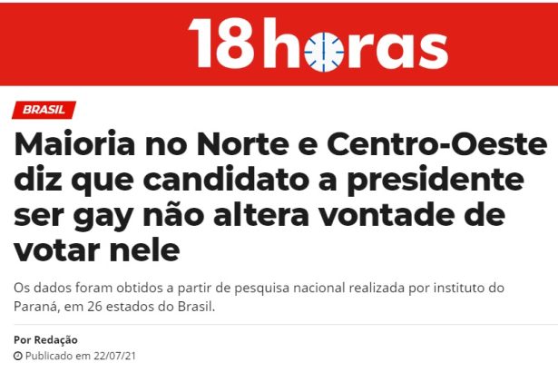 Portal 18 Horas divulga pesquisa realizado pela Paraná Pesquisas