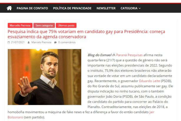 Portal Orlando Passos divulga pesquisa realizado pela Paraná Pesquisas