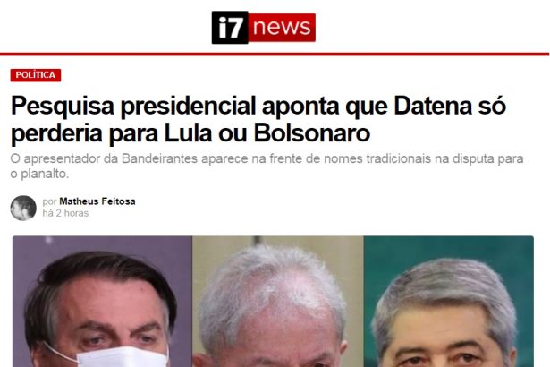 Portal i7 News divulga pesquisa realizado pela Paraná Pesquisas