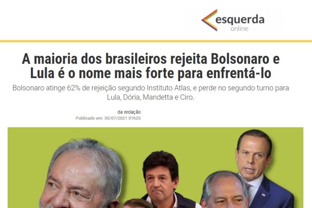Portal Esquerda Online divulga pesquisa realizado pela Paraná Pesquisas