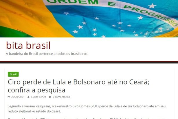 Bita Brasil divulga pesquisa realizado pela Paraná Pesquisas