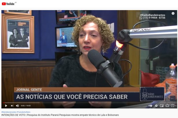 Rádio Bandeirantes - Jornal da Gente divulga pesquisa realizado pela Paraná Pesquisas