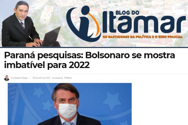 Blog do Itamar divulga pesquisa realizado pela Paraná Pesquisas