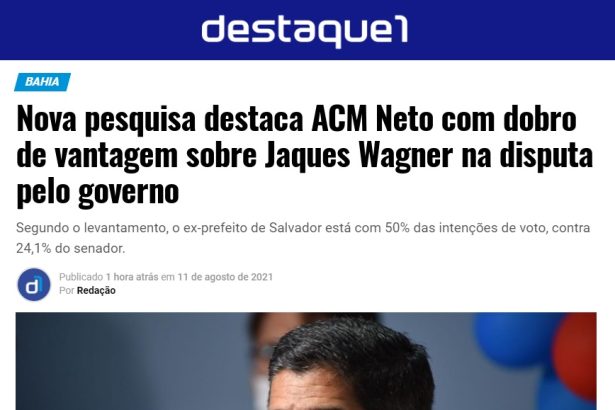 Destaque 1 divulga pesquisa realizado pela Paraná Pesquisas