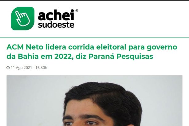Achei Sudoeste divulga pesquisa realizado pela Paraná Pesquisas