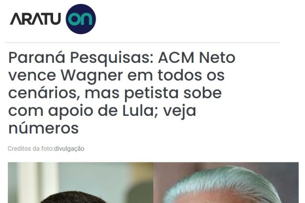 Aratu On divulga pesquisa realizado pela Paraná Pesquisas