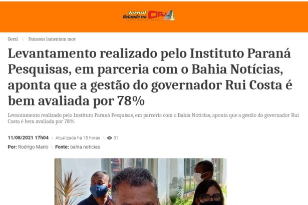 Jornal Rolando na Orla divulga pesquisa realizado pela Paraná Pesquisas