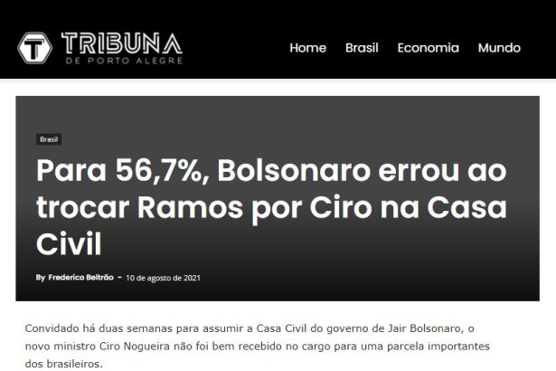Tribuna de Porto Alegre divulga pesquisa realizado pela Paraná Pesquisas