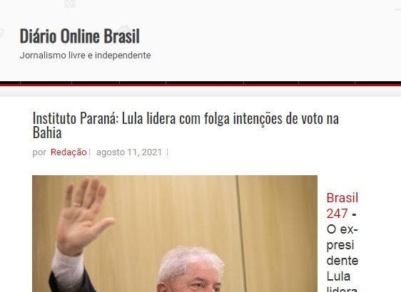 Diário Online Brasil divulga pesquisa realizado pela Paraná Pesquisas