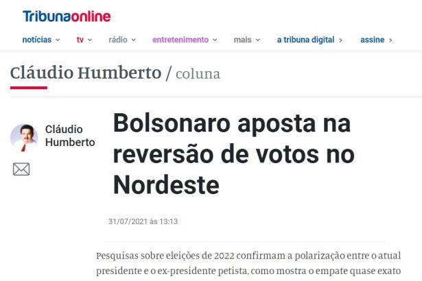 Tribuna Online divulga pesquisa realizado pela Paraná Pesquisas