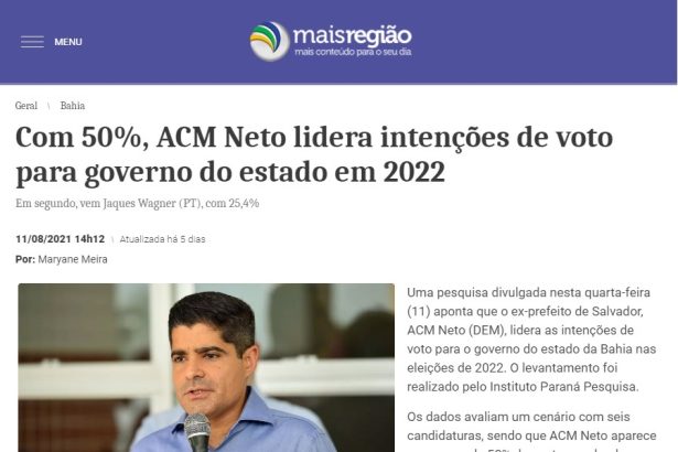 Mais Região divulga pesquisa realizado pela Paraná Pesquisas