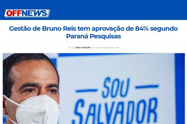 Off News divulga pesquisa realizado pela Paraná Pesquisas