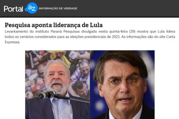 Portal AZ divulga pesquisa realizado pela Paraná Pesquisas
