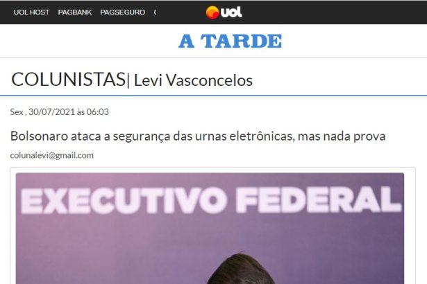 A Tarde - UOL divulga pesquisa realizado pela Paraná Pesquisas