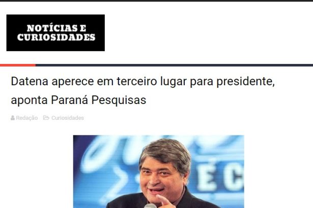 Blog Notícias e Curiosidades divulga pesquisa realizado pela Paraná Pesquisas