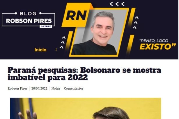 Robson Pires - O Xerife divulga pesquisa realizado pela Paraná Pesquisas