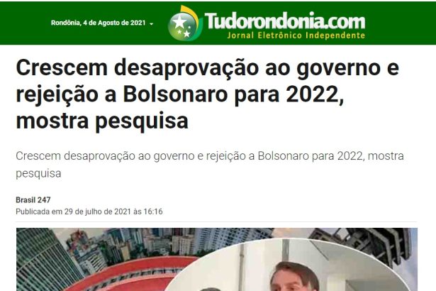 Tudo Rondônia divulga pesquisa realizado pela Paraná Pesquisas