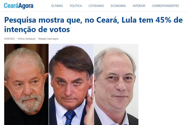 Ceará Agora divulga pesquisa realizado pela Paraná Pesquisas
