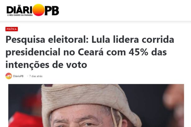 Diário PB divulga pesquisa realizado pela Paraná Pesquisas